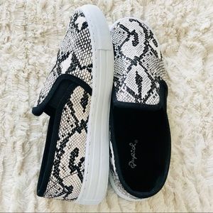 Snakeskin Slip-ons